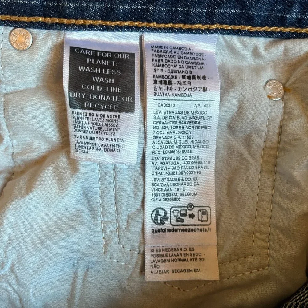 Levi's Blue Pin Stripe Straight Leg Jeans Classic Fit 34 - Picture 10 of 12